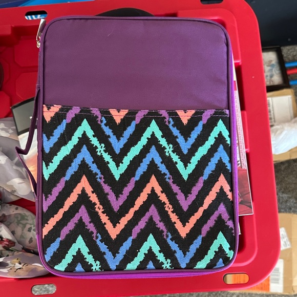 Purple Chevron Patterned Bag - Picture 1 of 3